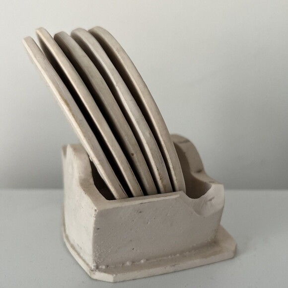 Corona Extra Beer Ceramic Stoneware Coasters w/h Holder Set of 5 Man Cave Decor - Picture 4 of 11